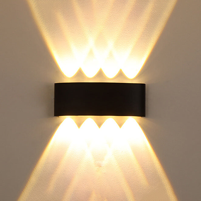 Sweep Arc Spotlight Sconce, Black White IP65 Waterproof 2W to 12W LED Outdoor Wall Light for Brick & Stone Wall