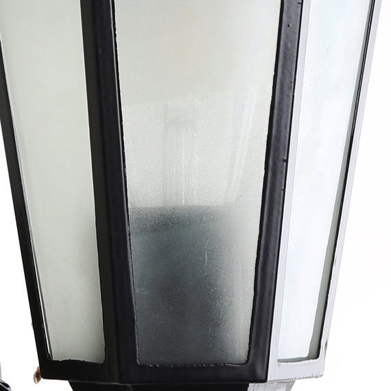 Ellerby Frosted Glass Wall Lantern, Black Bronze IP65 Waterproof Outdoor Porch Light for Front & Side Door