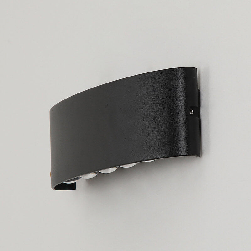 Sweep Arc Spotlight Sconce, Black White IP65 Waterproof 2W to 12W LED Outdoor Wall Light for Brick & Stone Wall