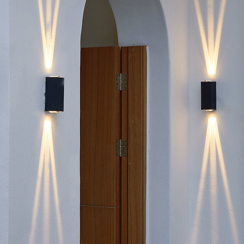 Ashford Twin Beam Wall Sconce, Black LED Up Down Indoor Wall Light for Hallway, Stairway & Covered Porch