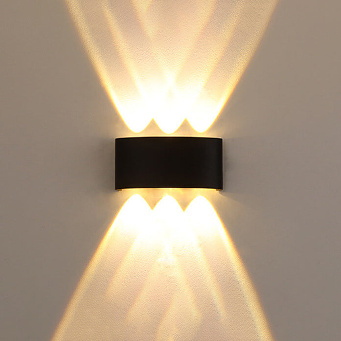 Sweep Arc Spotlight Sconce, Black White IP65 Waterproof 2W to 12W LED Outdoor Wall Light for Brick & Stone Wall