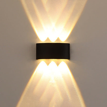 Sweep Arc Spotlight Sconce, Black White IP65 Waterproof 2W to 12W LED Outdoor Wall Light for Brick & Stone Wall