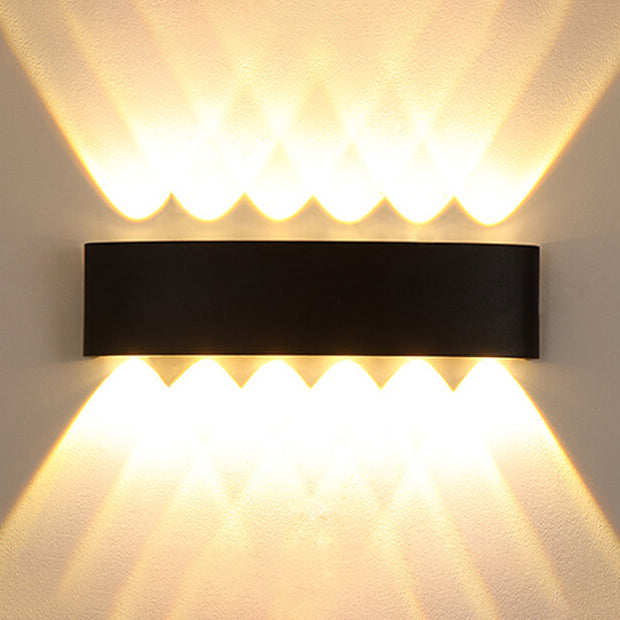 Sweep Arc Spotlight Sconce, Black White IP65 Waterproof 2W to 12W LED Outdoor Wall Light for Brick & Stone Wall