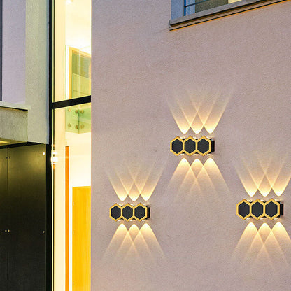 Comb Hexagon Wall Sconce, Honeycomb LED Outdoor Wall Light for Patio, Entrance & Garden Wall