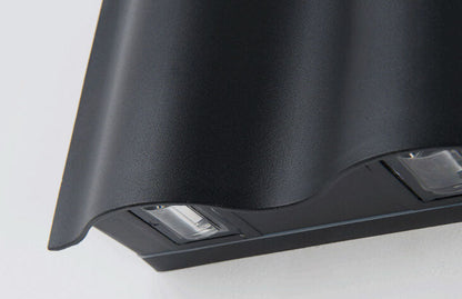 Crest Wave Wall Light, Black IP65 Waterproof Multi Beam LED Outdoor Sconce for Brick, Stone & Garden Wall