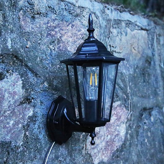 Ellerby Frosted Glass Wall Lantern, Black Bronze IP65 Waterproof Outdoor Porch Light for Front & Side Door
