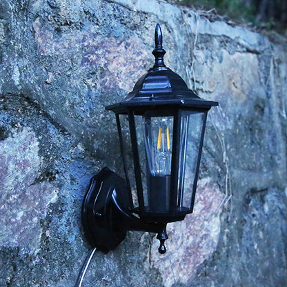 Ellerby Frosted Glass Wall Lantern, Black Bronze IP65 Waterproof Outdoor Porch Light for Front & Side Door