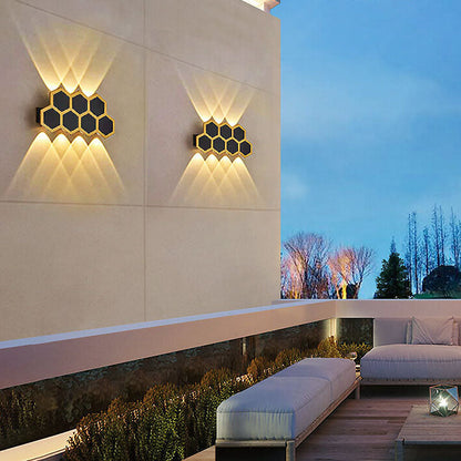 Comb Hexagon Wall Sconce, Honeycomb LED Outdoor Wall Light for Patio, Entrance & Garden Wall