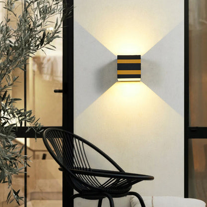 Dalton Cube Wall Sconce, IP65 Waterproof LED Up Down Outdoor Light for Front Door & Fence Post