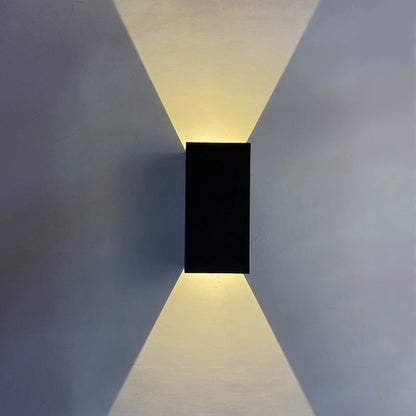 Merrick Up Down Wall Light, Black Silver IP65 Waterproof LED Outdoor Sconce for Patio, Porch & Facade