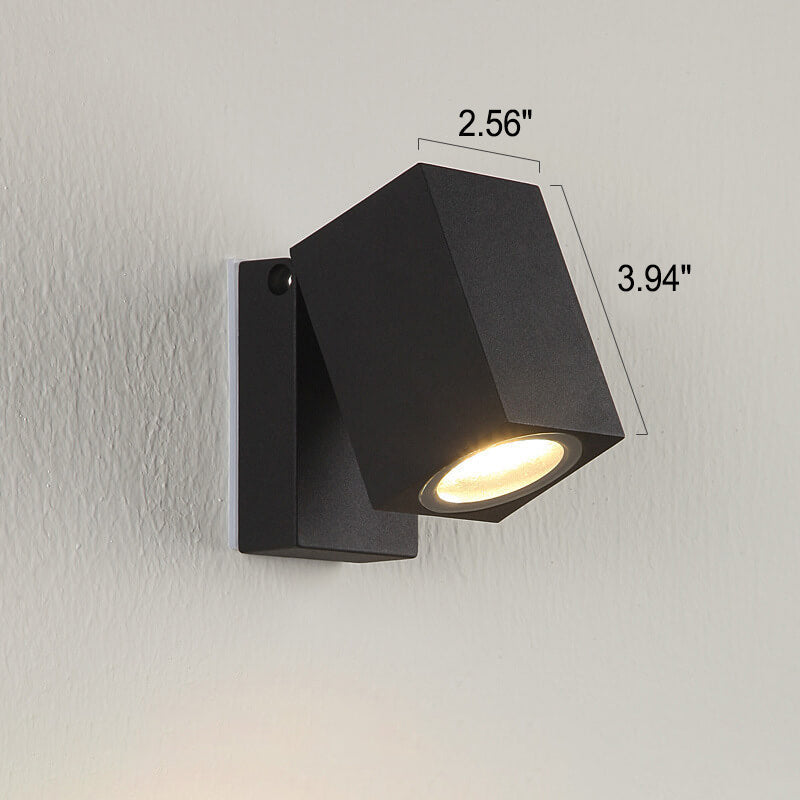 Pike Adjustable Spot Sconce, Small Black Grey IP65 Waterproof GU10 Outdoor Spotlight for Tree, Wall & House Number
