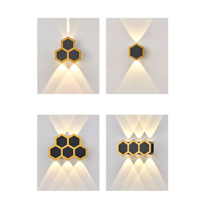 Comb Hexagon Wall Sconce, Honeycomb LED Outdoor Wall Light for Patio, Entrance & Garden Wall