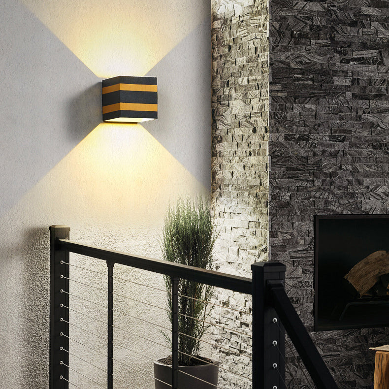 Dalton Cube Wall Sconce, IP65 Waterproof LED Up Down Outdoor Light for Front Door & Fence Post