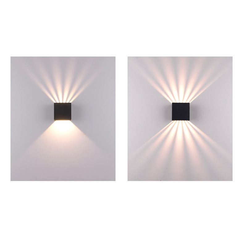 Corby Square Beam Sconce, Black IP65 Waterproof 6W 12W LED Outdoor Wall Light for Brick, Stone & Textured Facade