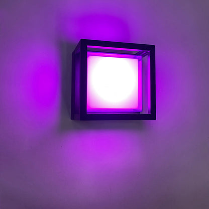 Prism Cube Wall Sconce, Black IP65 Waterproof 12W LED Adjustable Outdoor Wall Light for Fence & Doorway