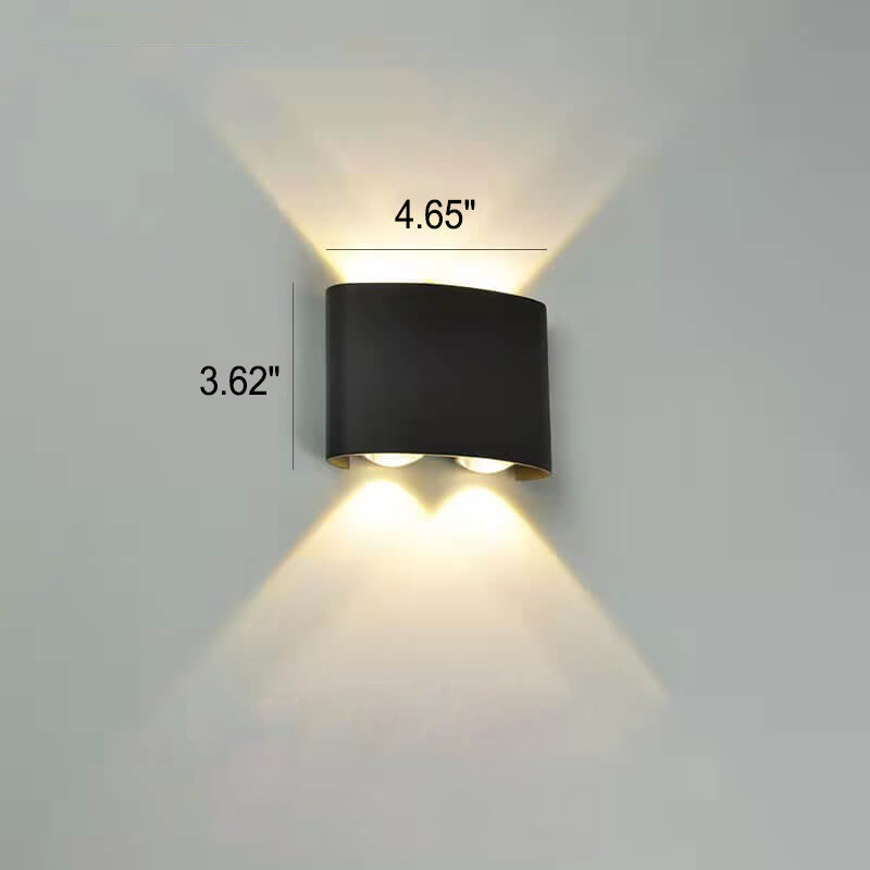 Sweep Arc Spotlight Sconce, Black White IP65 Waterproof 2W to 12W LED Outdoor Wall Light for Brick & Stone Wall