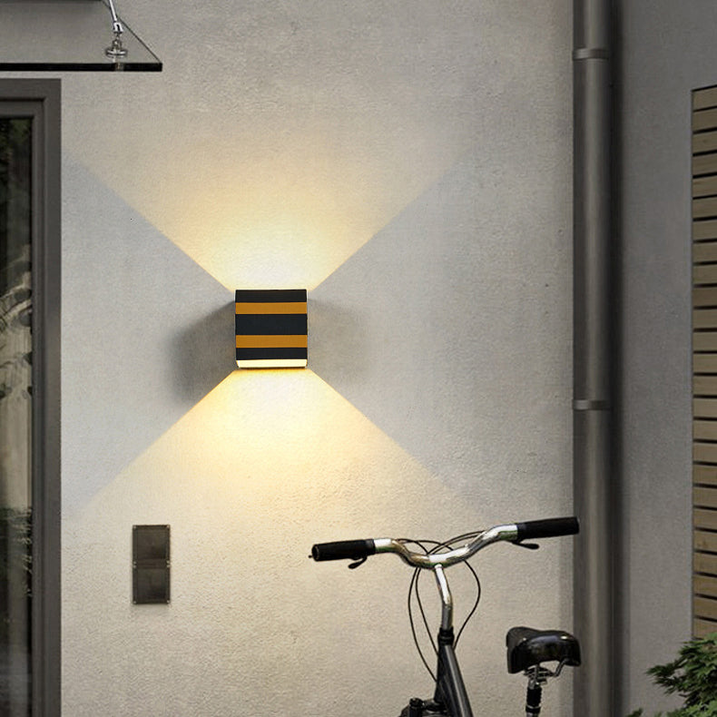 Dalton Cube Wall Sconce, IP65 Waterproof LED Up Down Outdoor Light for Front Door & Fence Post