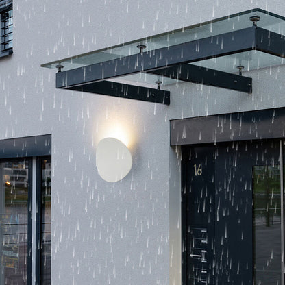 Thorne Round Glass Wall Sconce, Sand Black IP65 Waterproof LED Outdoor Porch Light for Front Door & Entryway