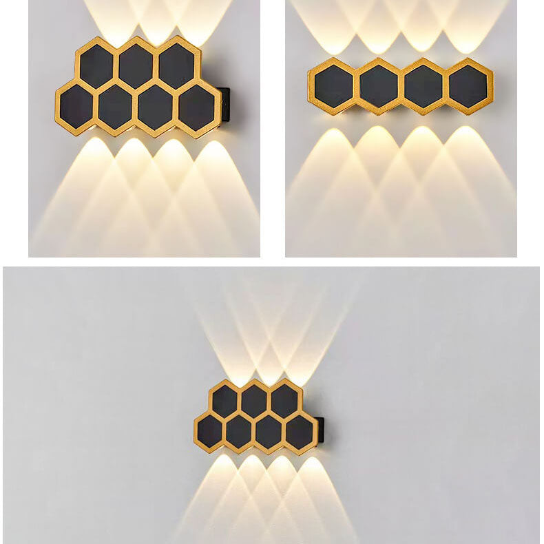 Comb Hexagon Wall Sconce, Honeycomb LED Outdoor Wall Light for Patio, Entrance & Garden Wall