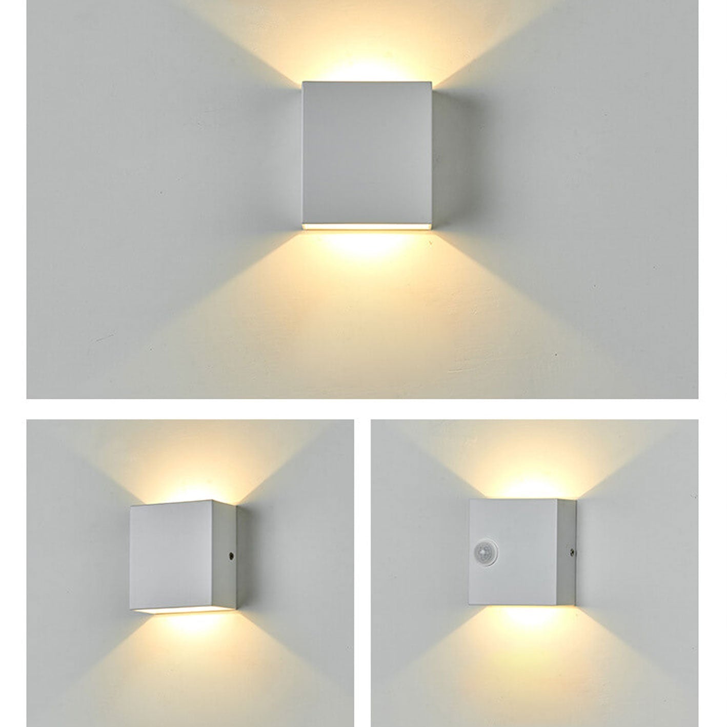Bramley Cube Wall Sconce, Black White IP65 Waterproof LED Up Down Outdoor Light for Back Door, Garage & Side Passage