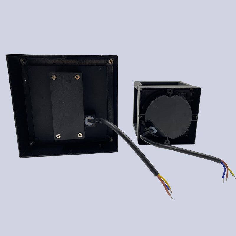 Prism Cube Wall Sconce, Black IP65 Waterproof 12W LED Adjustable Outdoor Wall Light for Fence & Doorway