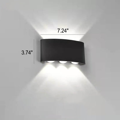 Sweep Arc Spotlight Sconce, Black White IP65 Waterproof 2W to 12W LED Outdoor Wall Light for Brick & Stone Wall