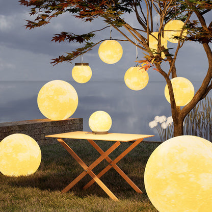 Vale Moon Solar Pendant, Warm Glow Hanging Solar Globe Garden Light for Pergola, Patio, Tree & Gazebo
