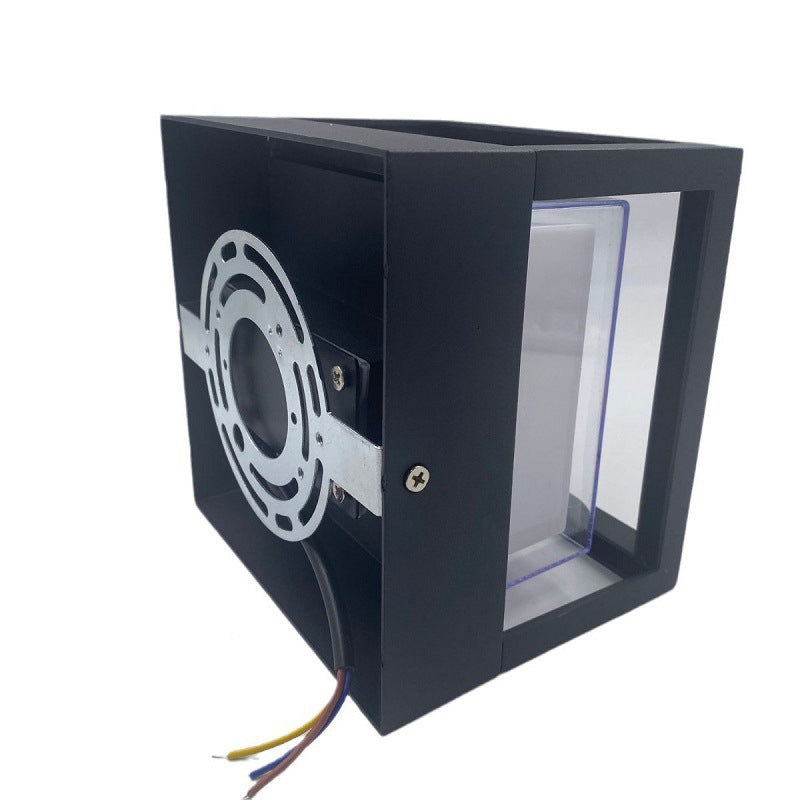 Prism Cube Wall Sconce, Black IP65 Waterproof 12W LED Adjustable Outdoor Wall Light for Fence & Doorway