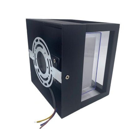 Prism Cube Wall Sconce, Black IP65 Waterproof 12W LED Adjustable Outdoor Wall Light for Fence & Doorway