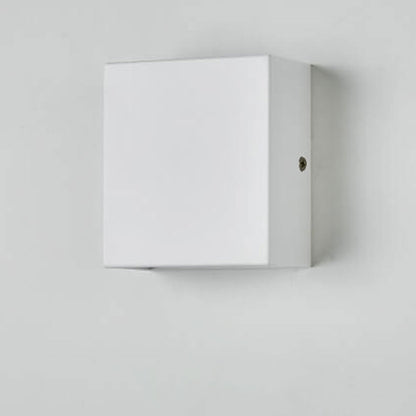 Bramley Cube Wall Sconce, Black White IP65 Waterproof LED Up Down Outdoor Light for Back Door, Garage & Side Passage