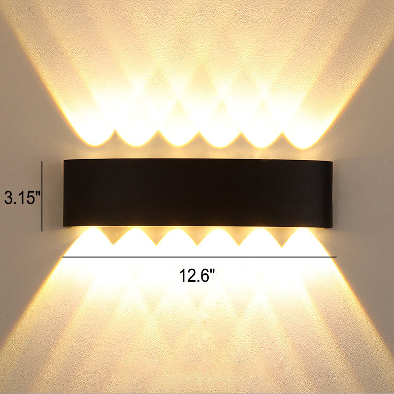 Sweep Arc Spotlight Sconce, Black White IP65 Waterproof 2W to 12W LED Outdoor Wall Light for Brick & Stone Wall