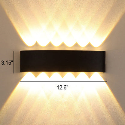 Sweep Arc Spotlight Sconce, Black White IP65 Waterproof 2W to 12W LED Outdoor Wall Light for Brick & Stone Wall