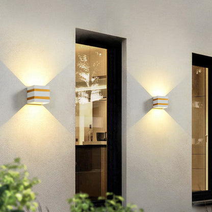 Dalton Cube Wall Sconce, IP65 Waterproof LED Up Down Outdoor Light for Front Door & Fence Post