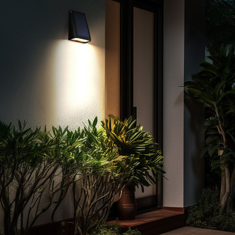 Norton Solar Wedge Sconce, Black Wireless Solar Outdoor Wall Light for Fence, Shed & Gate Post
