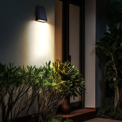 Norton Solar Wedge Sconce, Black Wireless Solar Outdoor Wall Light for Fence, Shed & Gate Post