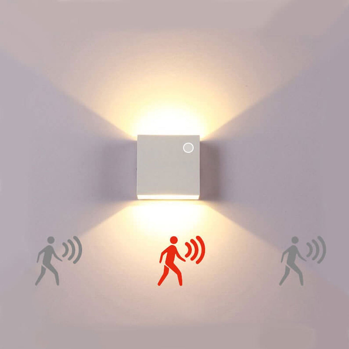 Bramley Cube Wall Sconce, Black White IP65 Waterproof LED Up Down Outdoor Light for Back Door, Garage & Side Passage