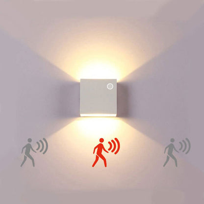 Bramley Cube Wall Sconce, Black White IP65 Waterproof LED Up Down Outdoor Light for Back Door, Garage & Side Passage