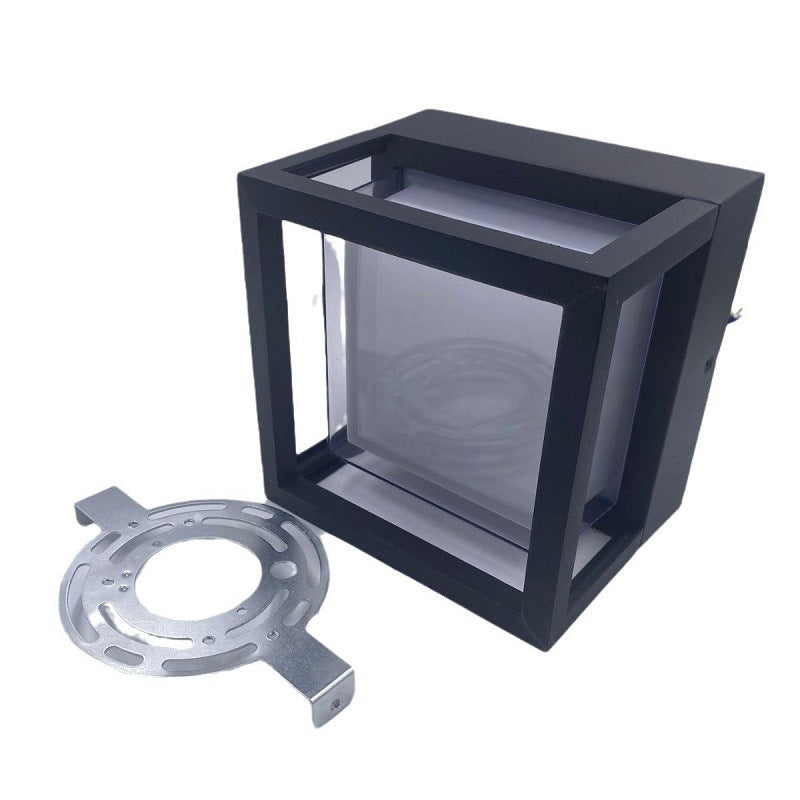 Prism Cube Wall Sconce, Black IP65 Waterproof 12W LED Adjustable Outdoor Wall Light for Fence & Doorway