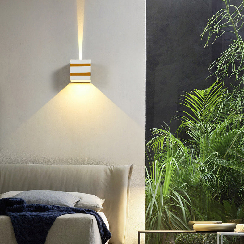 Dalton Cube Wall Sconce, IP65 Waterproof LED Up Down Outdoor Light for Front Door & Fence Post