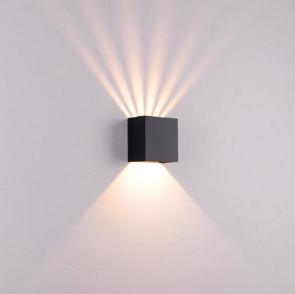 Corby Square Beam Sconce, Black IP65 Waterproof 6W 12W LED Outdoor Wall Light for Brick, Stone & Textured Facade