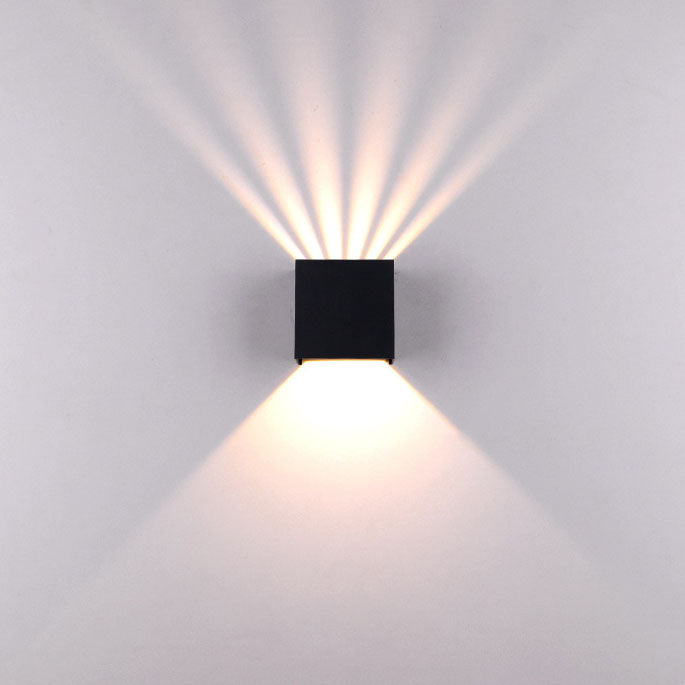 Corby Square Beam Sconce, Black IP65 Waterproof 6W 12W LED Outdoor Wall Light for Brick, Stone & Textured Facade