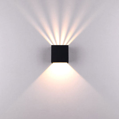 Corby Square Beam Sconce, Black IP65 Waterproof 6W 12W LED Outdoor Wall Light for Brick, Stone & Textured Facade