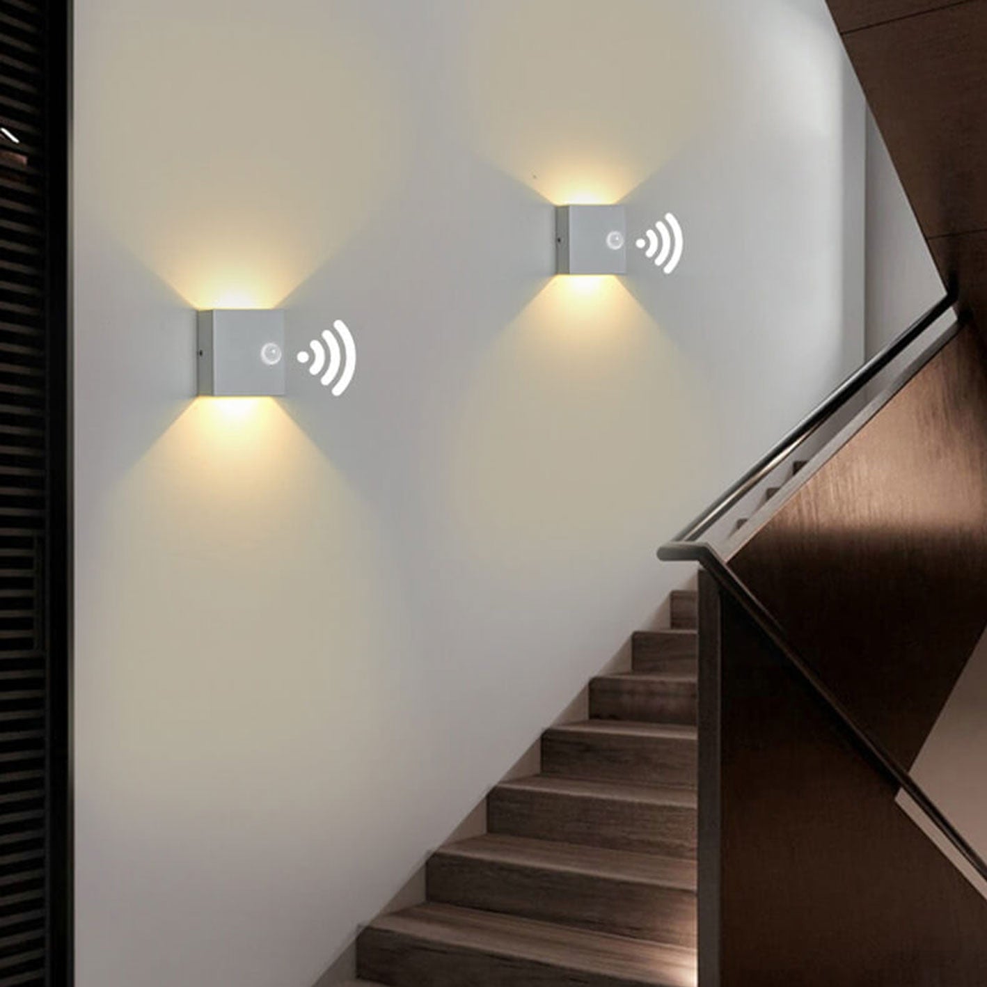 Bramley Cube Wall Sconce, Black White IP65 Waterproof LED Up Down Outdoor Light for Back Door, Garage & Side Passage