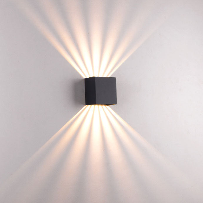 Corby Square Beam Sconce, Black IP65 Waterproof 6W 12W LED Outdoor Wall Light for Brick, Stone & Textured Facade