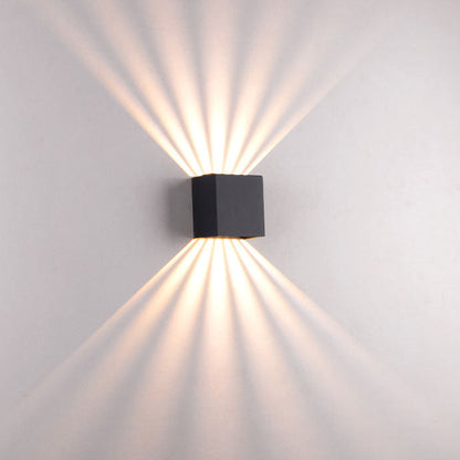 Corby Square Beam Sconce, Black IP65 Waterproof 6W 12W LED Outdoor Wall Light for Brick, Stone & Textured Facade