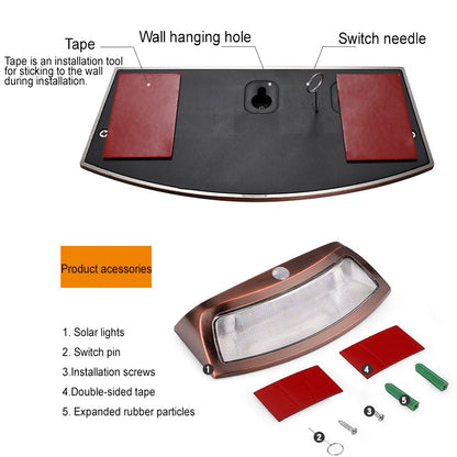 Alder Solar Motion Wall Light, Black or Rose Gold IP65 Waterproof Solar Motion Sensor Light for Gate, Shed & Garage