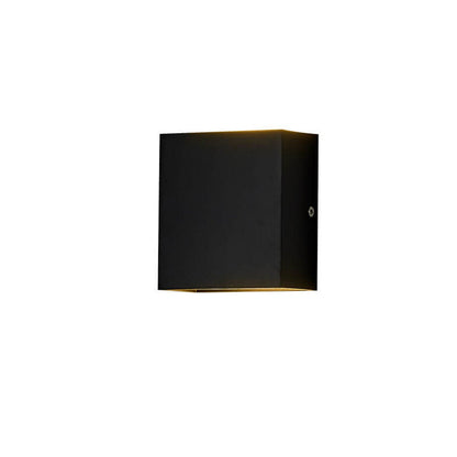 Bramley Cube Wall Sconce, Black White IP65 Waterproof LED Up Down Outdoor Light for Back Door, Garage & Side Passage