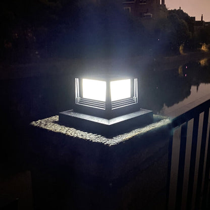 Cairn Solar Post Cap Light, Black White IP65 Waterproof Wireless Solar Fence Post Cap for 4x4 Deck Railing & Gate