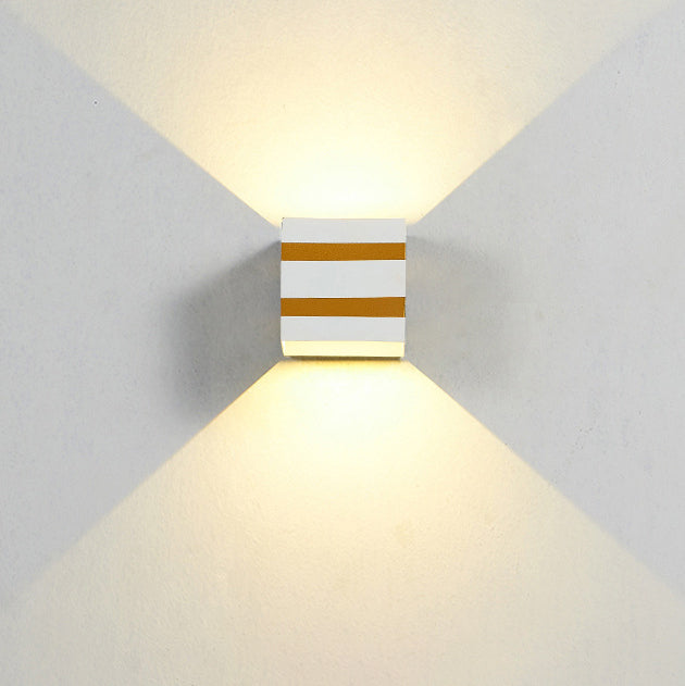Dalton Cube Wall Sconce, IP65 Waterproof LED Up Down Outdoor Light for Front Door & Fence Post