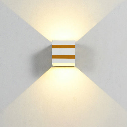 Dalton Cube Wall Sconce, IP65 Waterproof LED Up Down Outdoor Light for Front Door & Fence Post